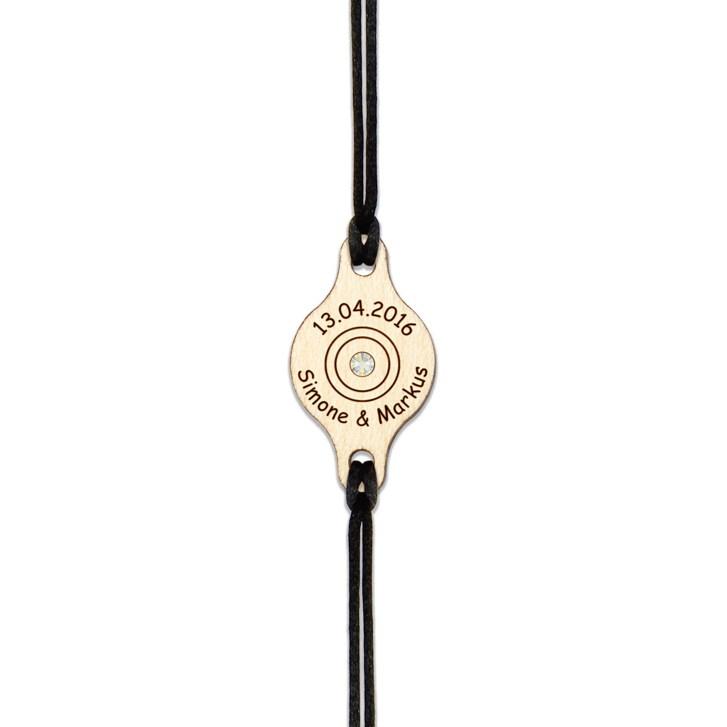 Armband "Kreise" personalisiert mit Glitzerstein - Nanino Design Onlineshop -