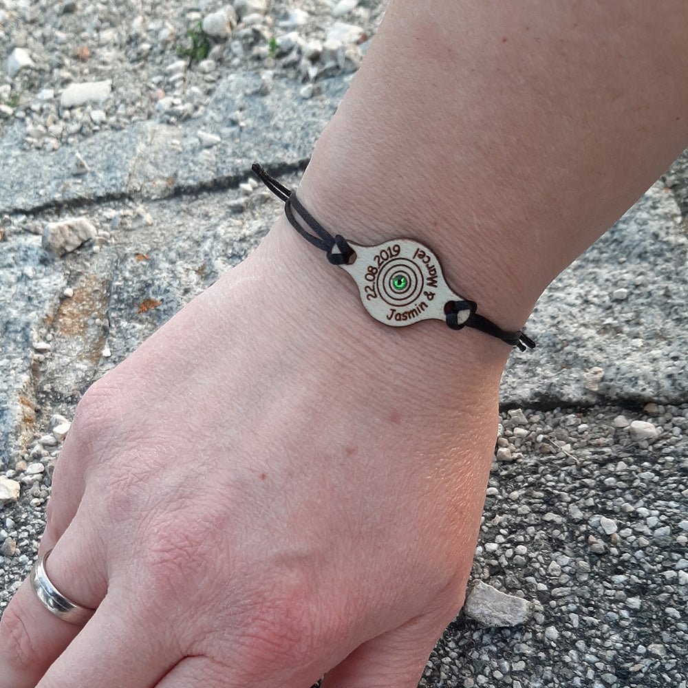 Armband "Kreise" personalisiert mit Glitzerstein - Nanino Design Onlineshop -