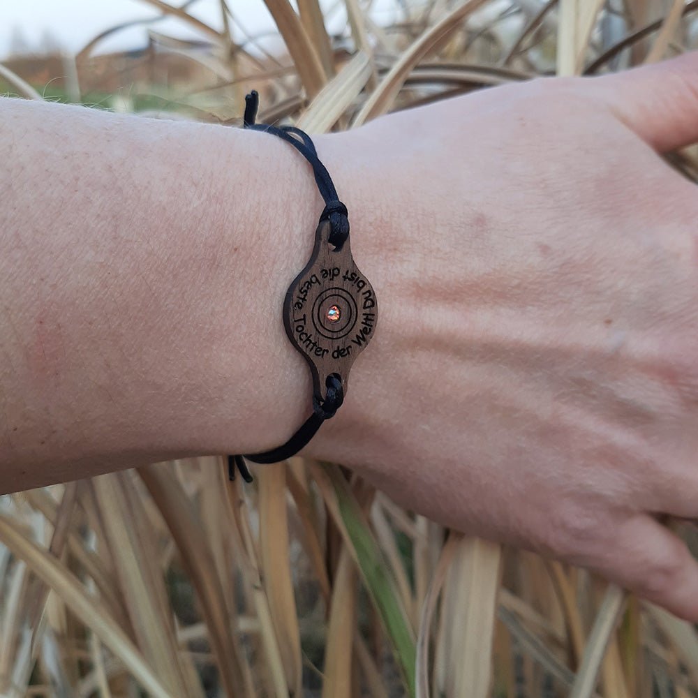 Armband "Kreise" personalisiert mit Glitzerstein - Nanino Design Onlineshop -