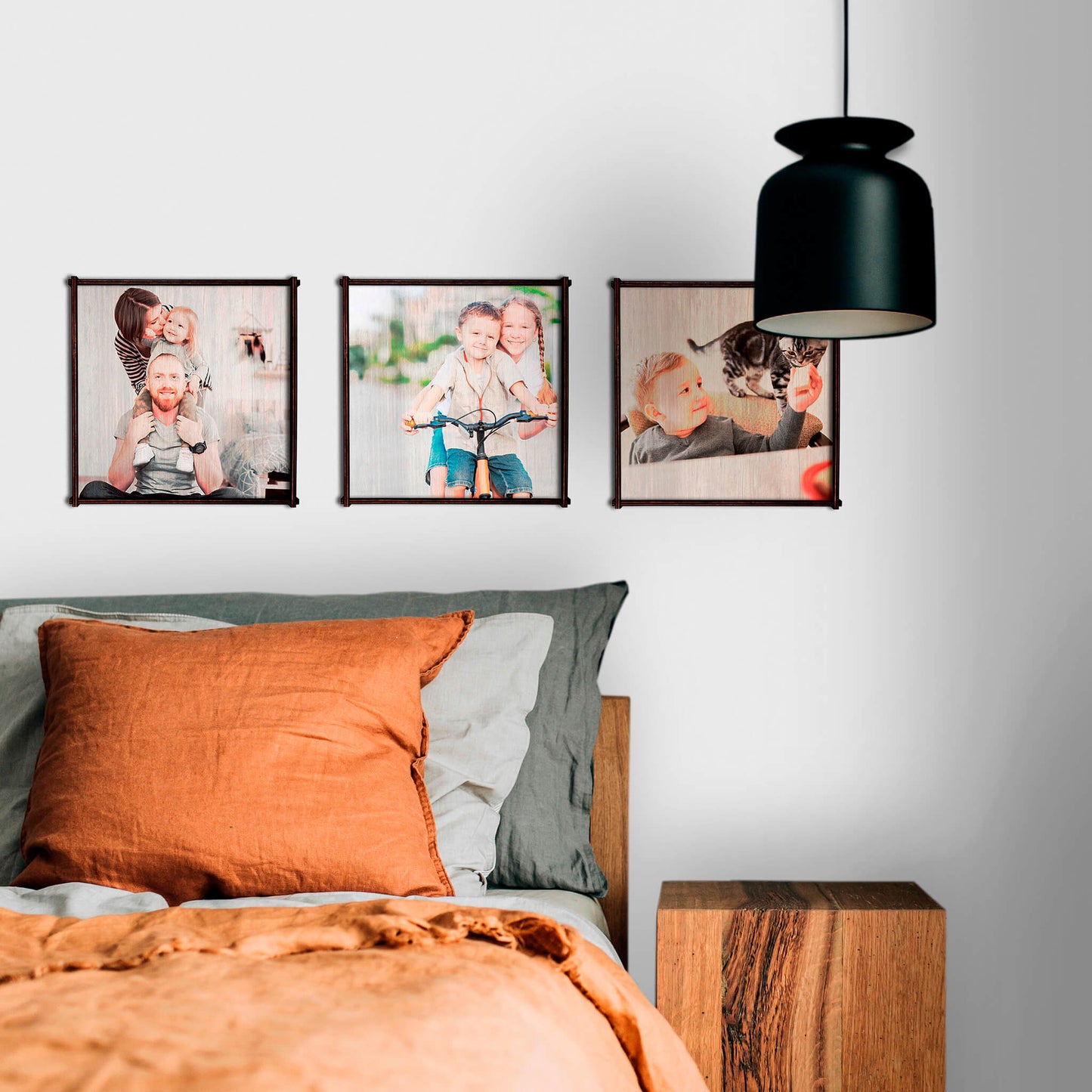 Foto auf Holz gedruckt, mit edlem Rahmen und Ständer, Quadratisch, 3 Größen - Nanino Design Onlineshop -