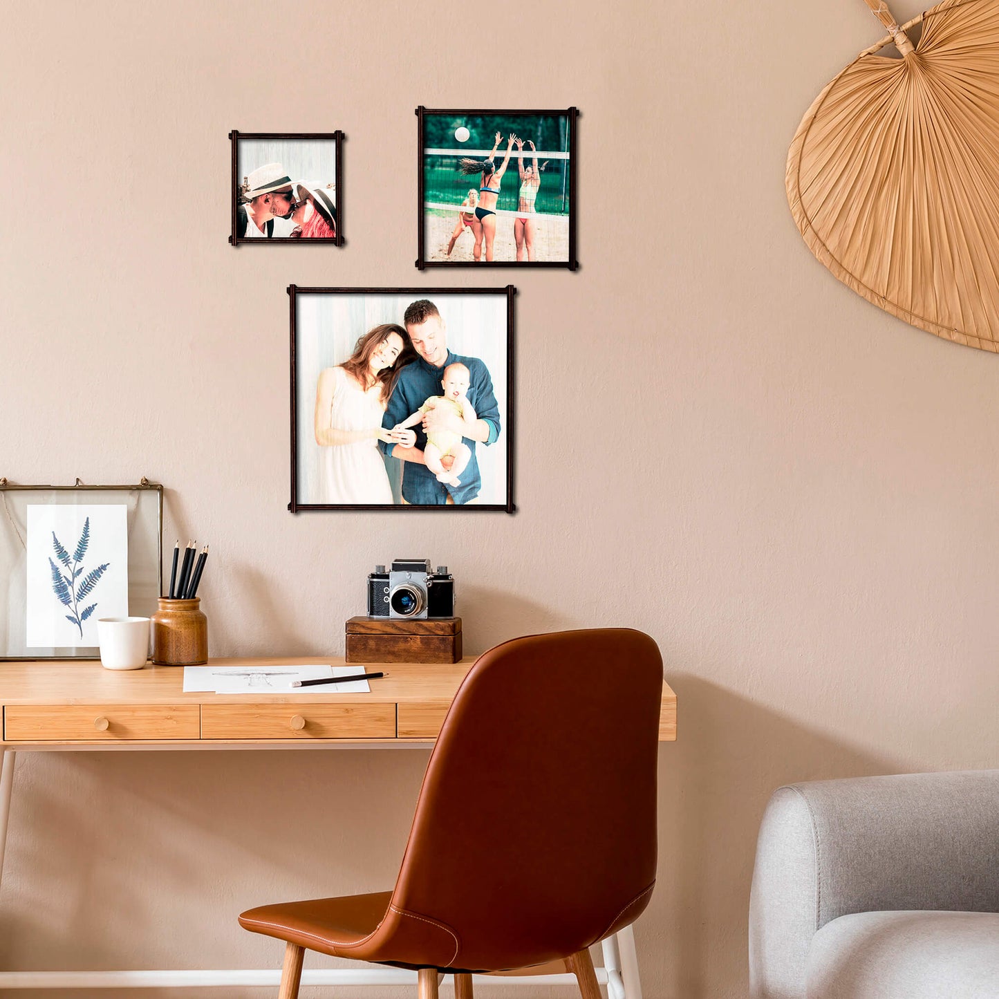 Foto auf Holz gedruckt, mit edlem Rahmen und Ständer, Quadratisch, 3 Größen - Nanino Design Onlineshop -
