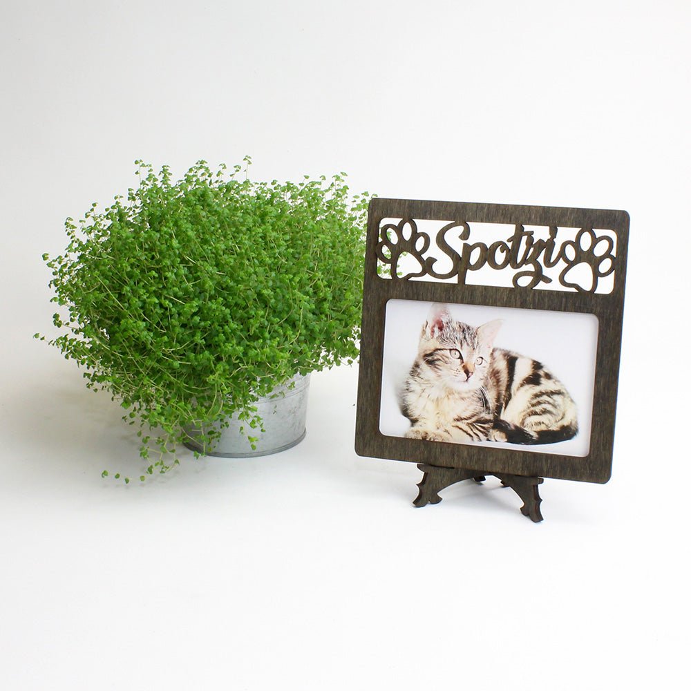 Fotobilderrahmen 10 x 15 cm mit Namen und Pfote, personalisiert - Nanino Design Onlineshop -