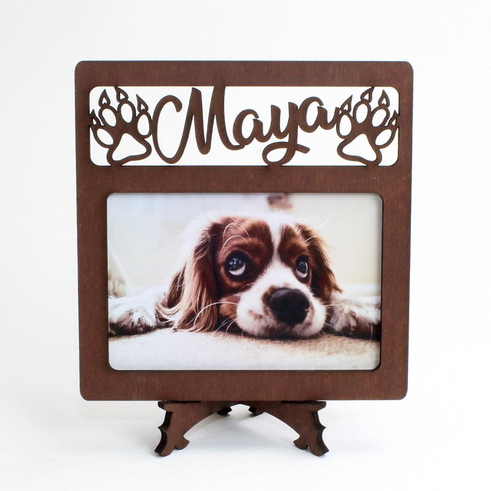 Fotobilderrahmen 10 x 15 cm mit Namen und Pfote, personalisiert - Nanino Design Onlineshop -