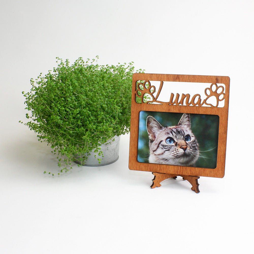 Fotobilderrahmen 10 x 15 cm mit Namen und Pfote, personalisiert - Nanino Design Onlineshop -