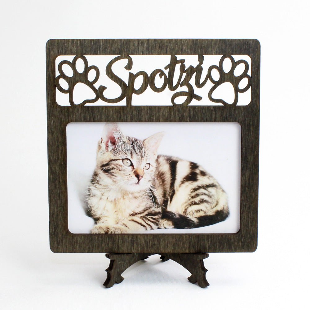 Fotobilderrahmen 10 x 15 cm mit Namen und Pfote, personalisiert - Nanino Design Onlineshop -