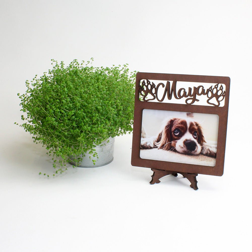 Fotobilderrahmen 10 x 15 cm mit Namen und Pfote, personalisiert - Nanino Design Onlineshop -