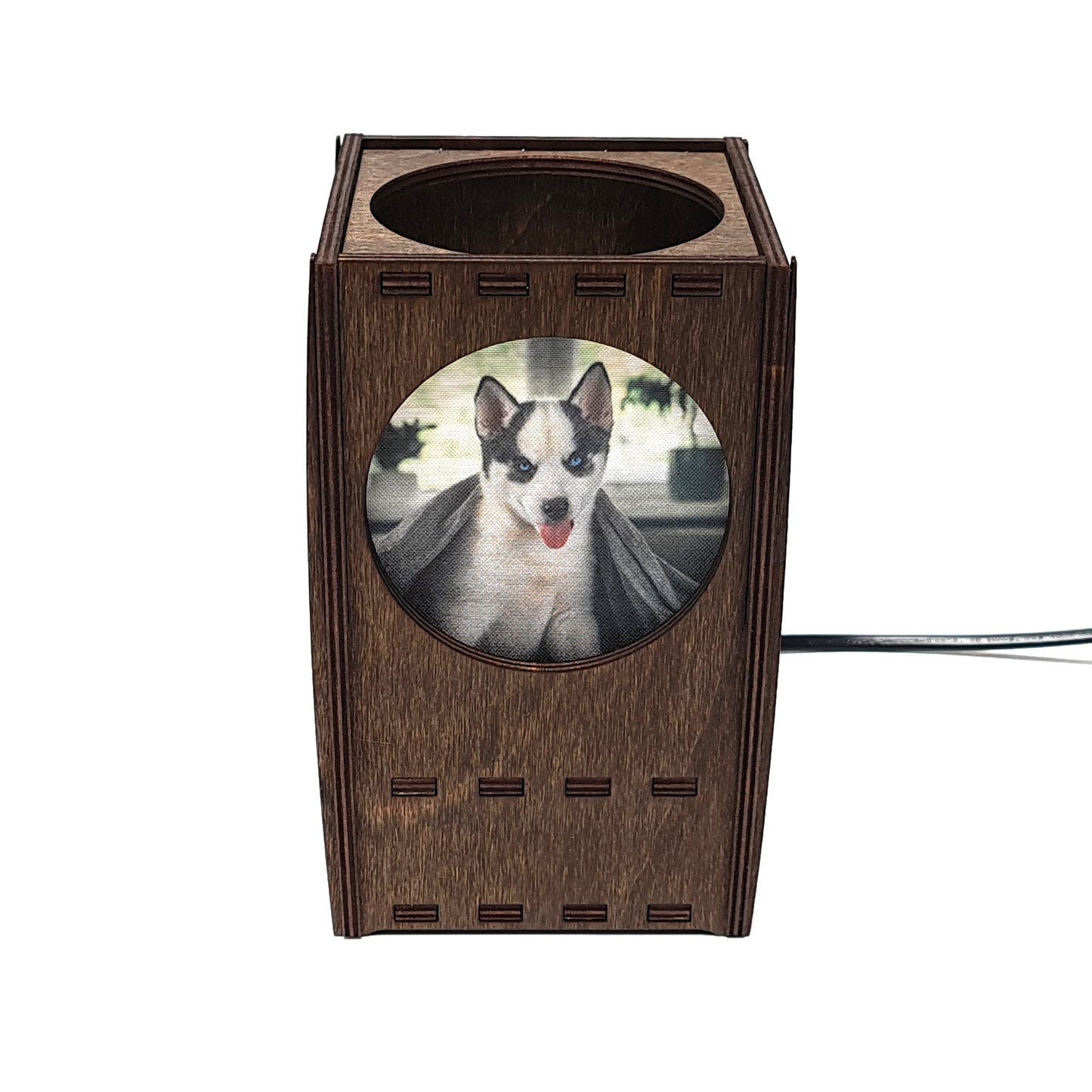 Fotolampe aus Holz mit 3 persönlichen Fotos - Bilderleuchte - Nanino Design Onlineshop -