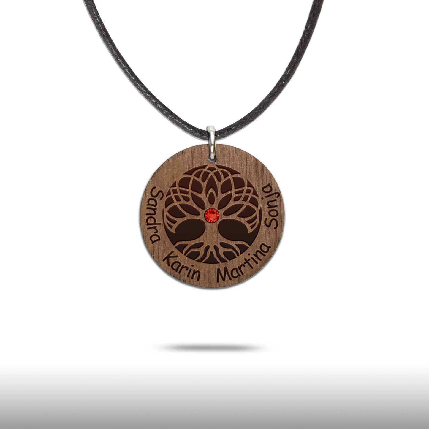 Halskette "Baum des Lebens" personalisiert, Glitzerstein - Nanino Design Onlineshop -