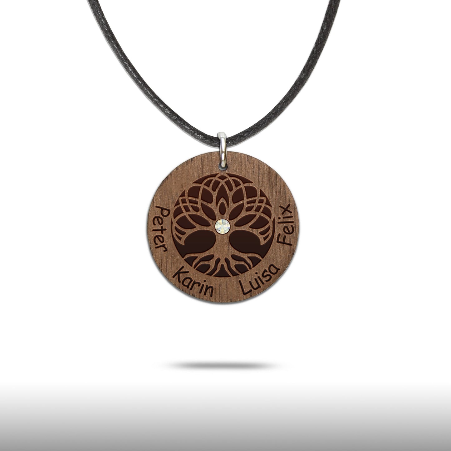 Halskette "Baum des Lebens" personalisiert, Glitzerstein - Nanino Design Onlineshop -