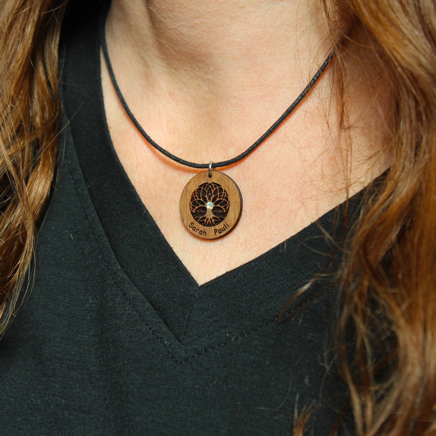 Halskette "Baum des Lebens" personalisiert, Glitzerstein - Nanino Design Onlineshop -