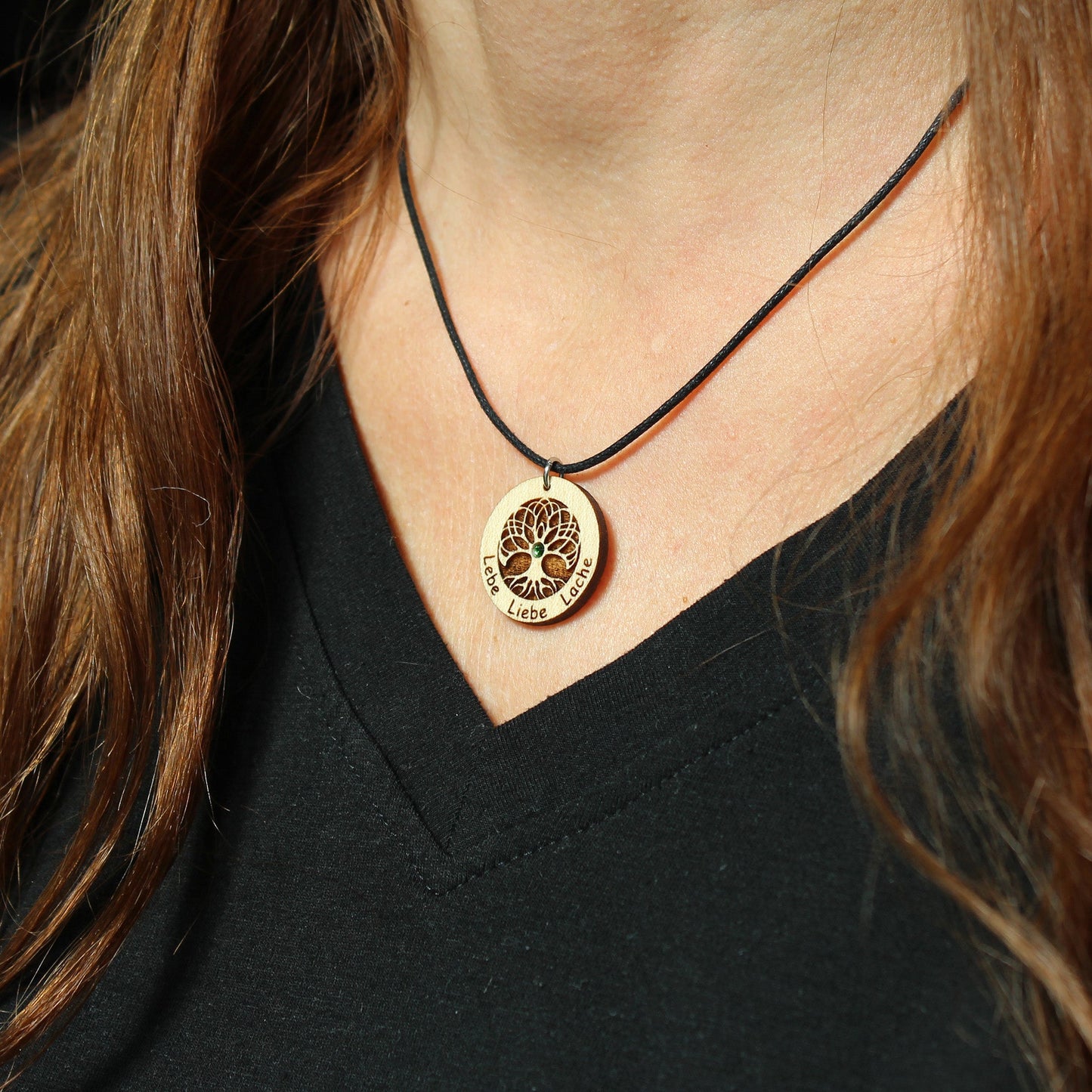 Halskette Baum "Lebe Liebe Lache" - Nanino Design Onlineshop -