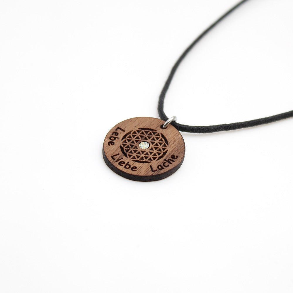 Halskette Blume "Lebe Liebe Lache" - Nanino Design Onlineshop -