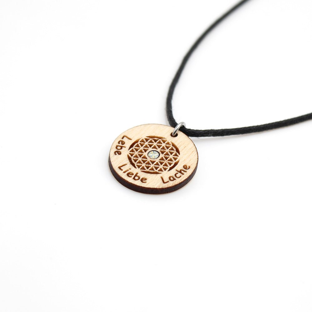 Halskette Blume "Lebe Liebe Lache" - Nanino Design Onlineshop -