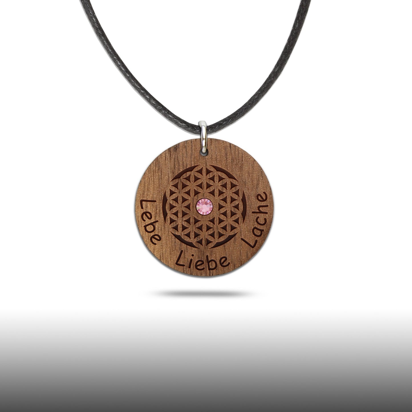 Halskette Blume "Lebe Liebe Lache" - Nanino Design Onlineshop -