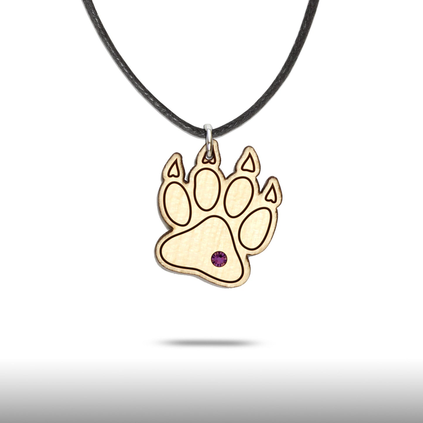 Halskette "Pfote mit Krallen" mit Glitzerstein - Nanino Design Onlineshop -