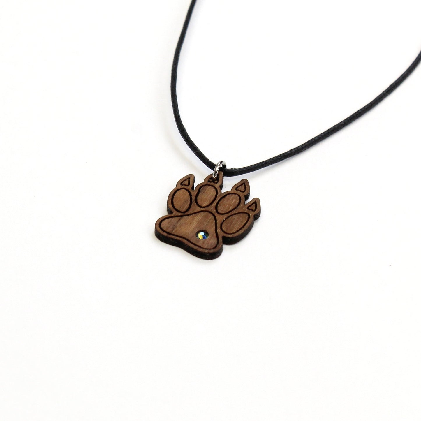 Halskette "Pfote mit Krallen" mit Glitzerstein - Nanino Design Onlineshop -