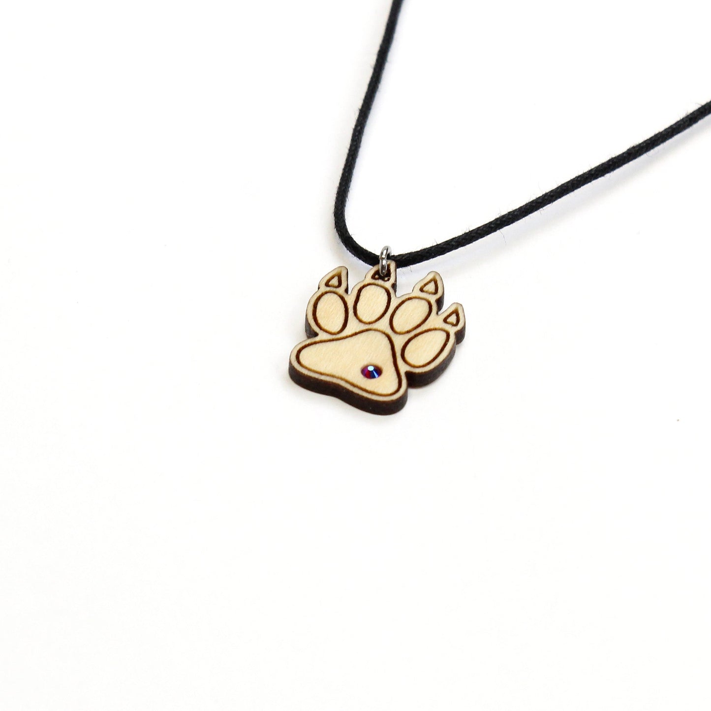 Halskette "Pfote mit Krallen" mit Glitzerstein - Nanino Design Onlineshop -
