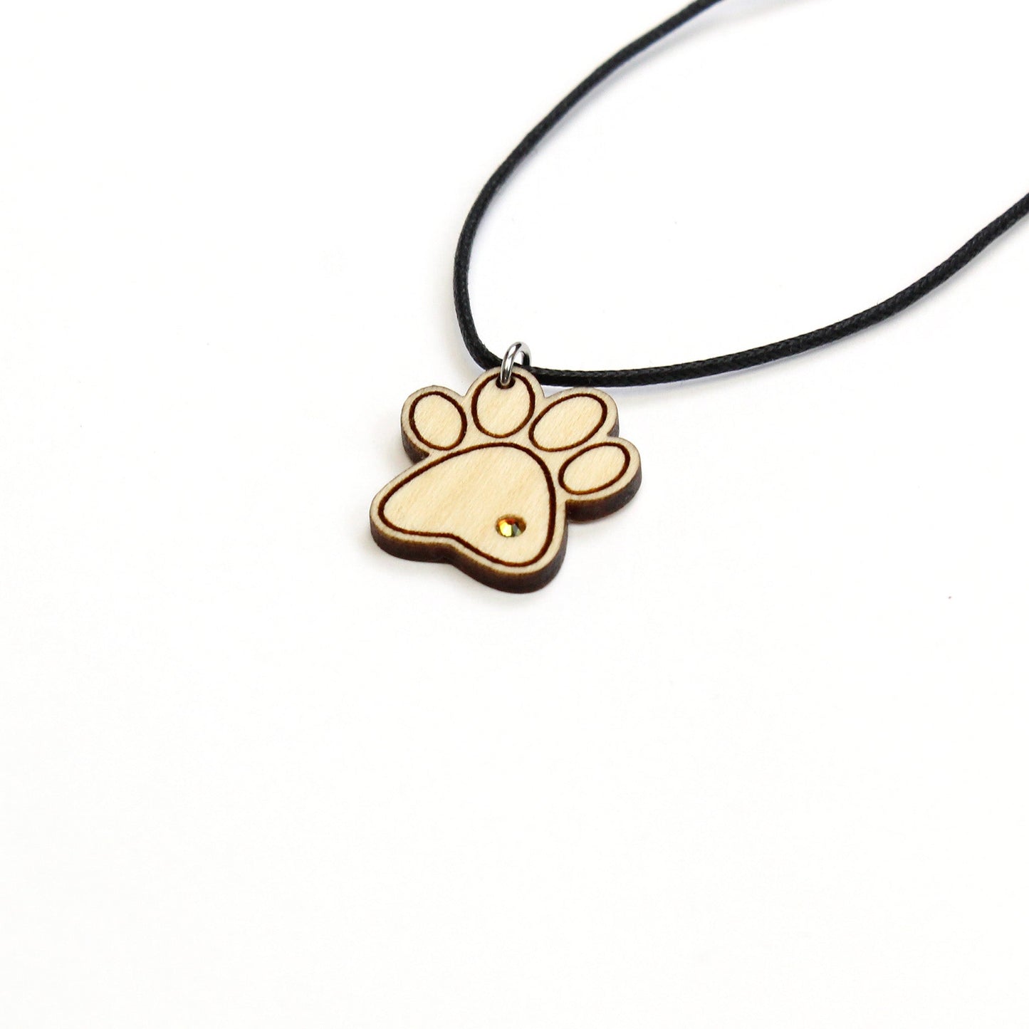 Halskette "Pfote ohne Krallen" mit Glitzerstein - Nanino Design Onlineshop -