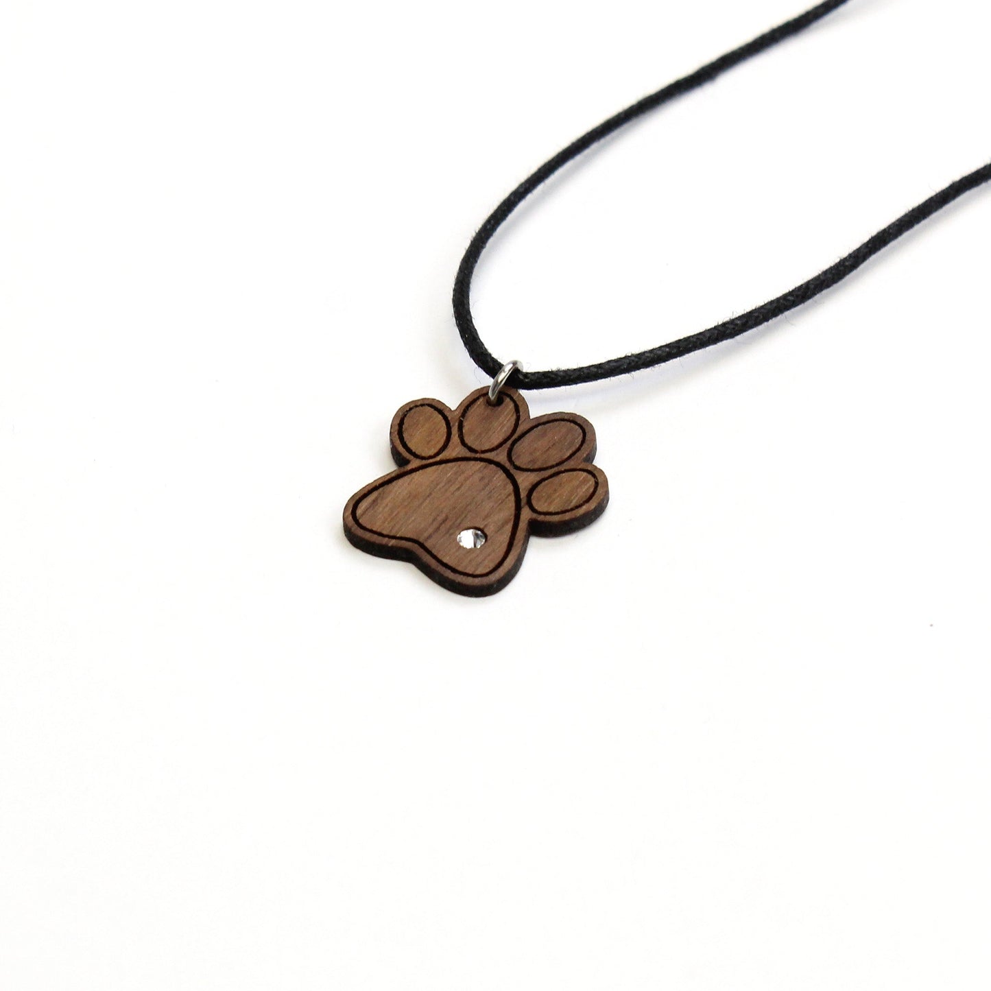 Halskette "Pfote ohne Krallen" mit Glitzerstein - Nanino Design Onlineshop -