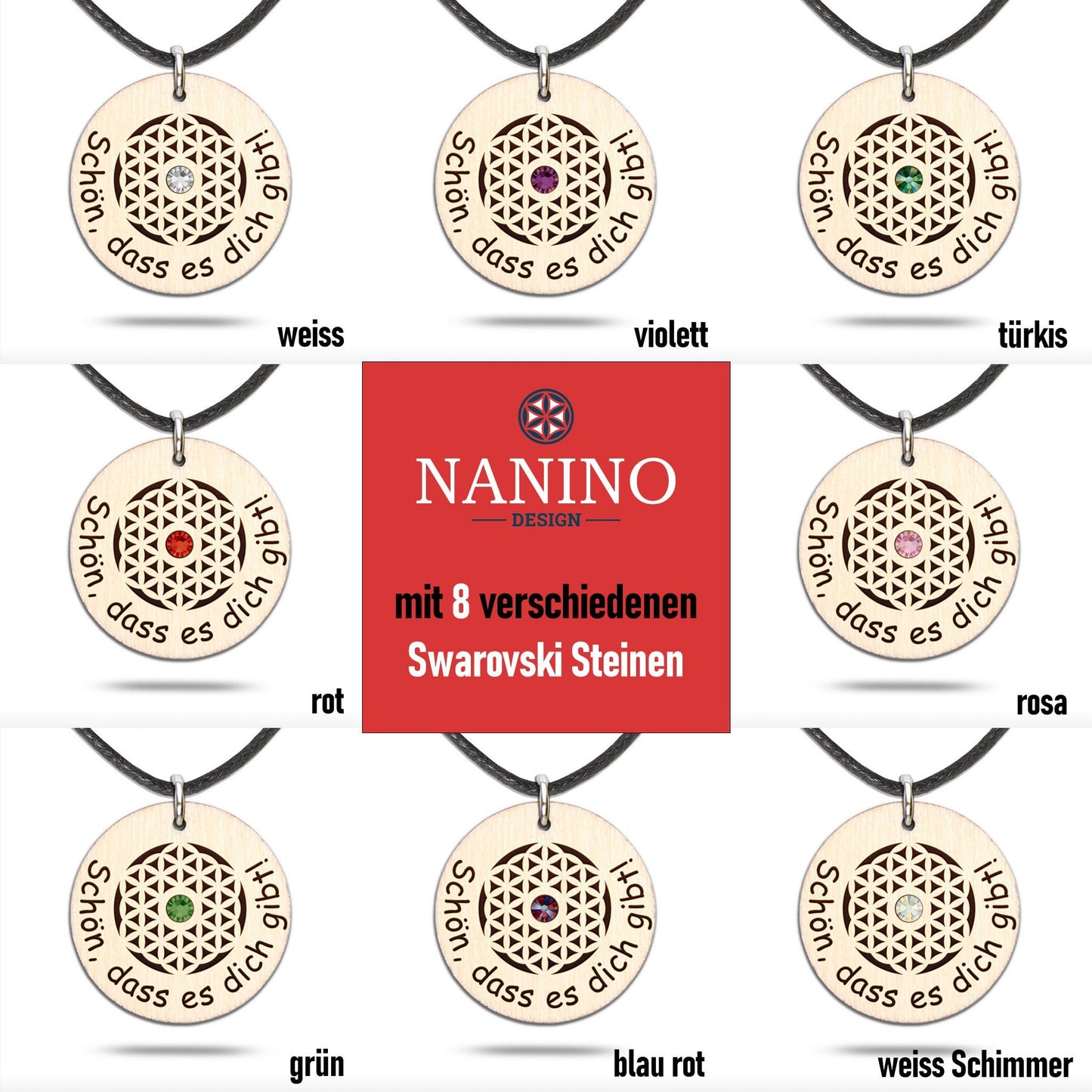 Halskette "Schön, dass es dich gibt" - Nanino Design Onlineshop -