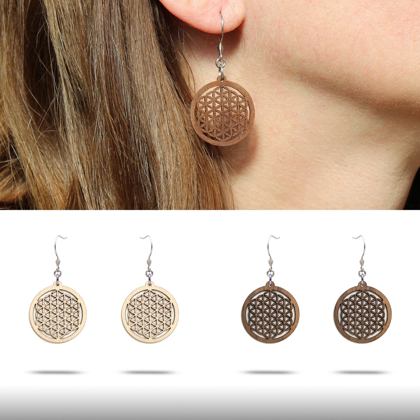 Ohrringe "Blume des Lebens", klein - Nanino Design Onlineshop -