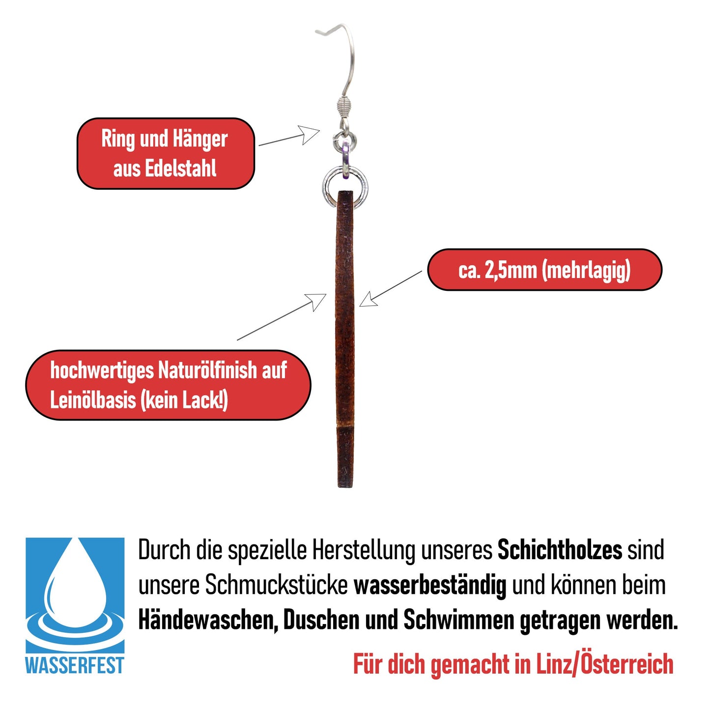 Ohrringe "Feder" - Nanino Design Onlineshop -