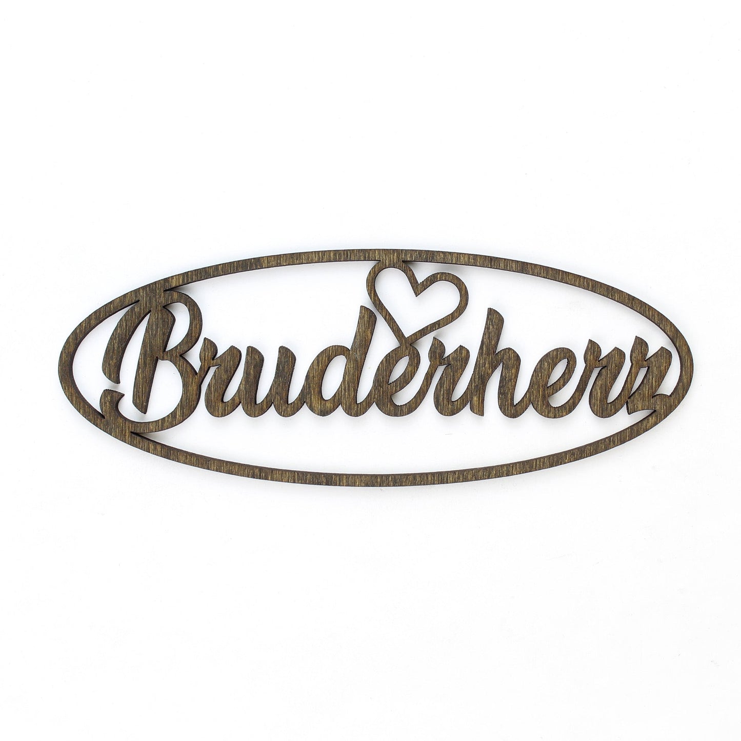Spruch Holz oval "Bruderherz" - Nanino Design Onlineshop -