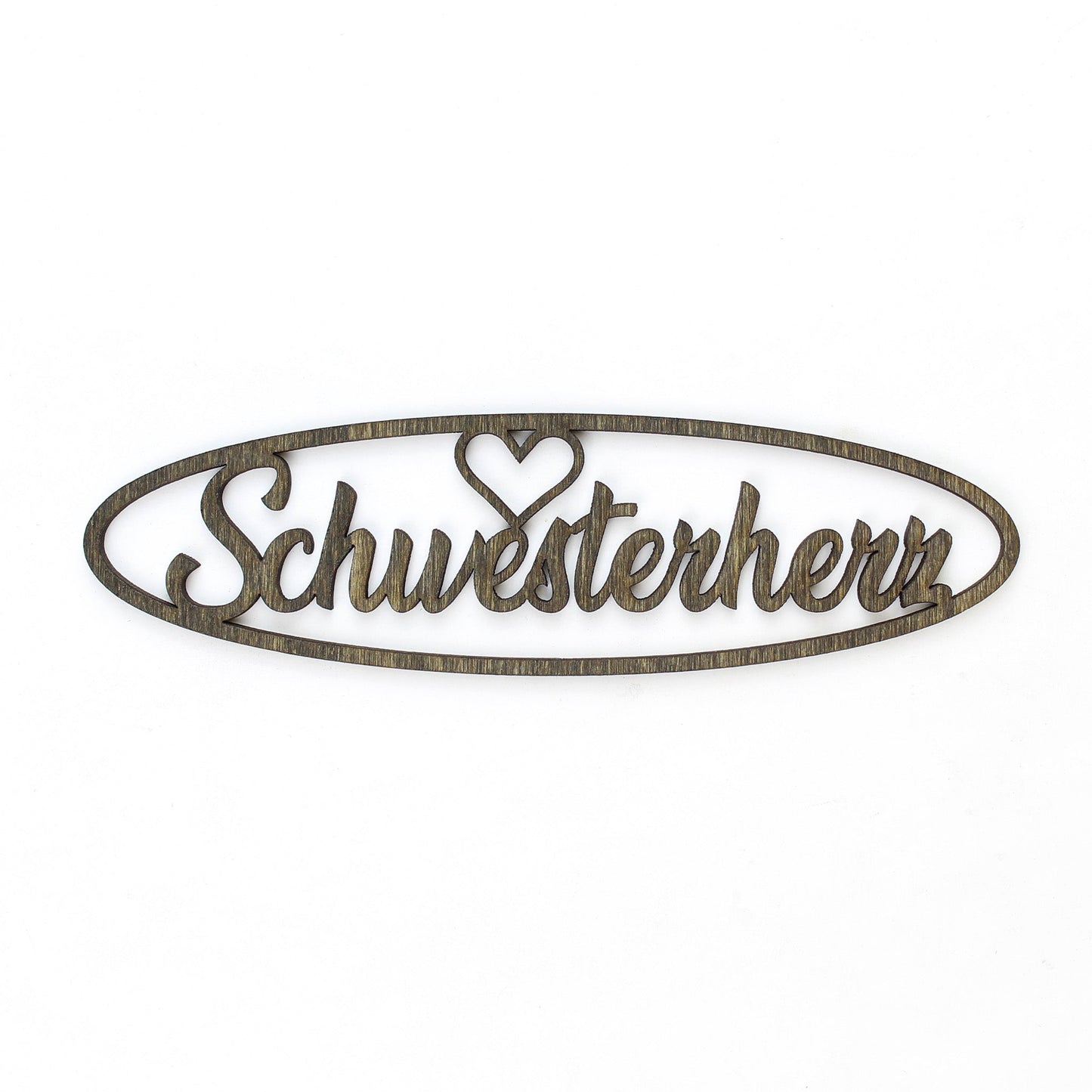 Spruch Holz oval "Schwesterherz" - Nanino Design Onlineshop -