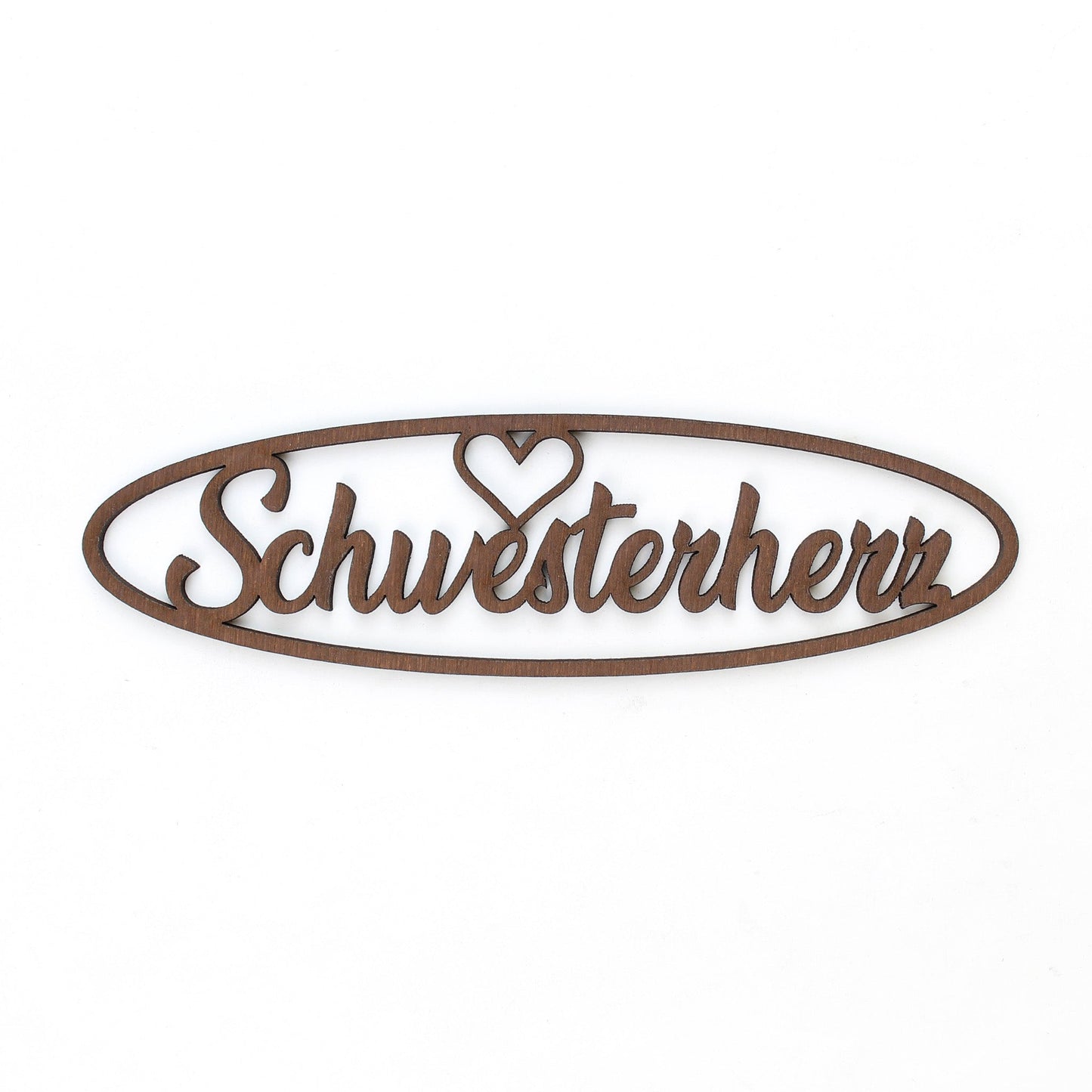 Spruch Holz oval "Schwesterherz" - Nanino Design Onlineshop -