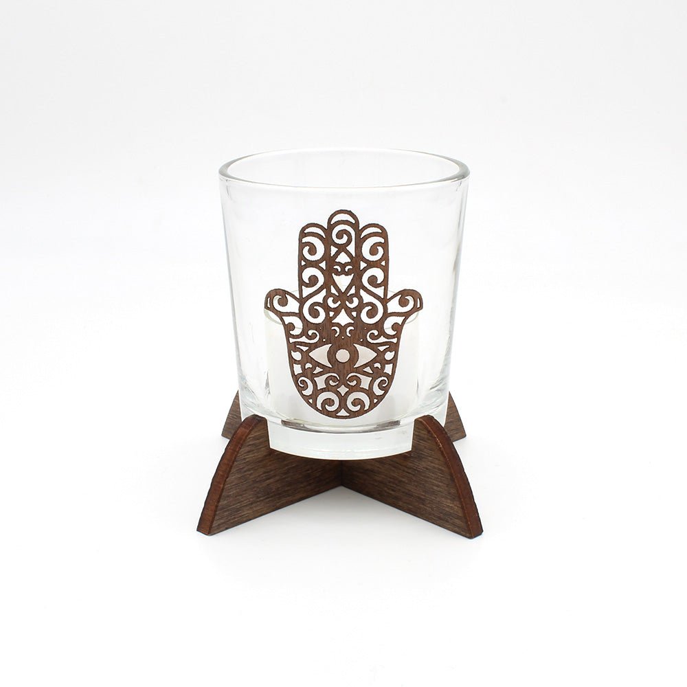 Teelicht "Hand der Fatima" mit Kerze - Nanino Design Onlineshop -
