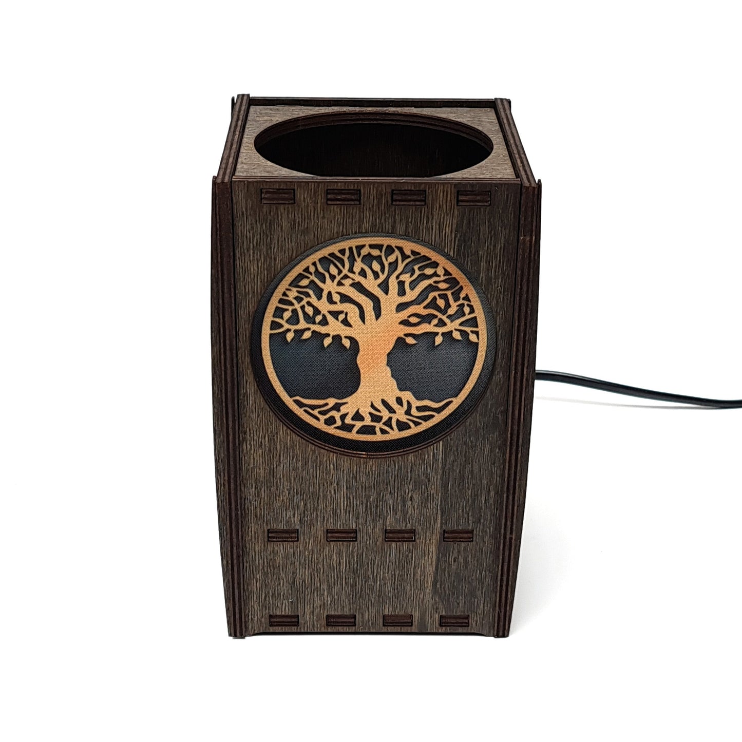 Tischlampe aus Holz mit 3 Symbolen - Nanino Design Onlineshop -