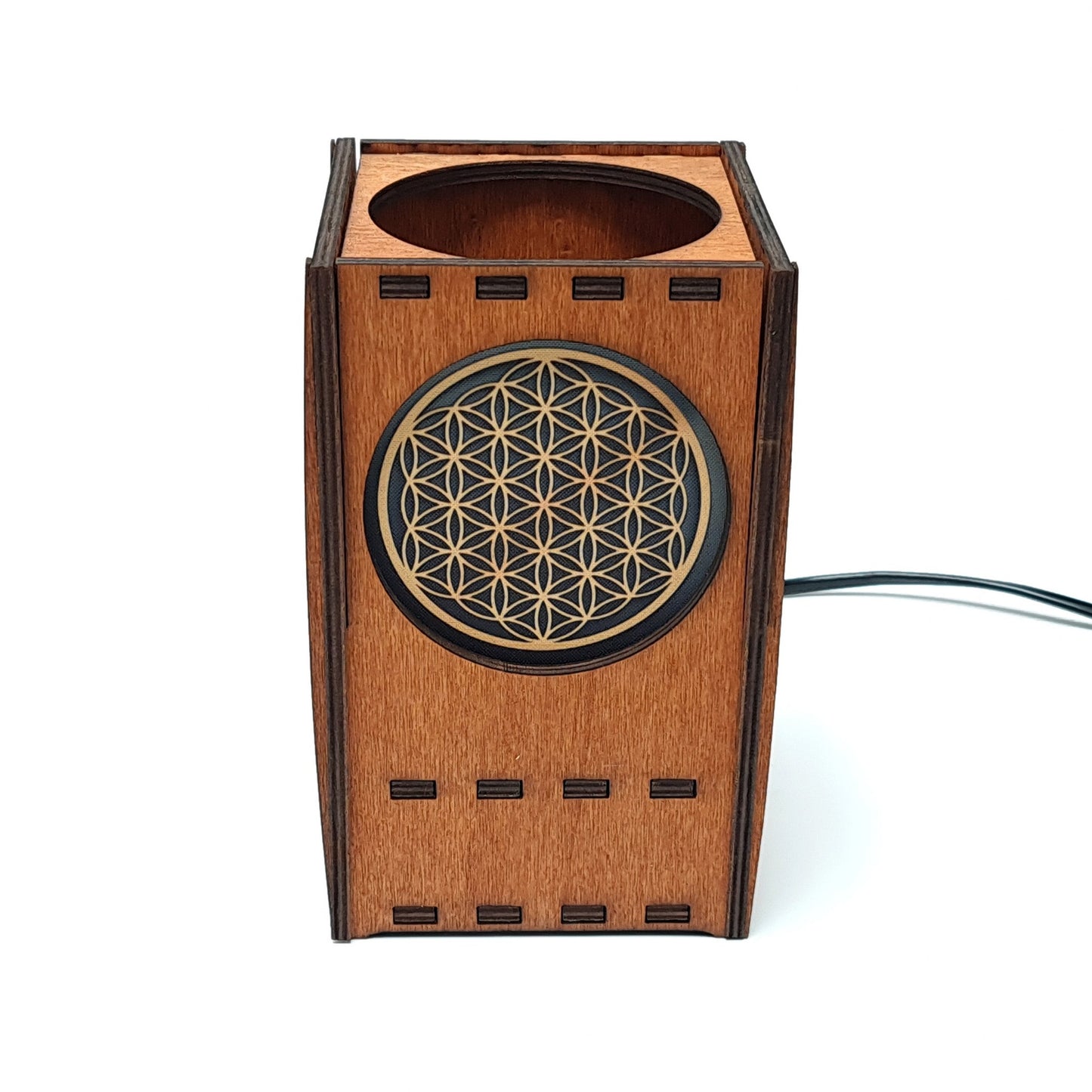 Tischlampe aus Holz mit 3 Symbolen - Nanino Design Onlineshop -