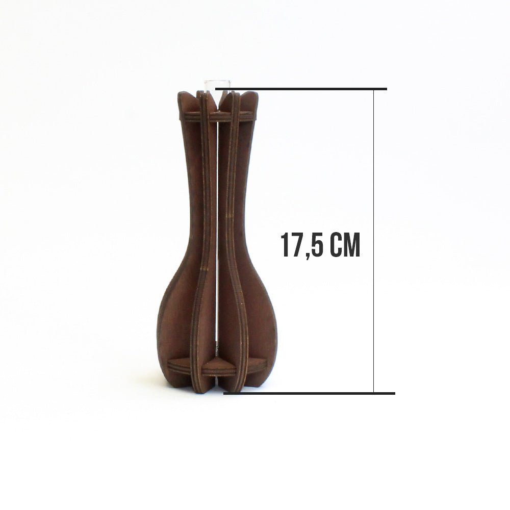 Vase mit Glaseinsatz dunkelbraun - Nanino Design Onlineshop -