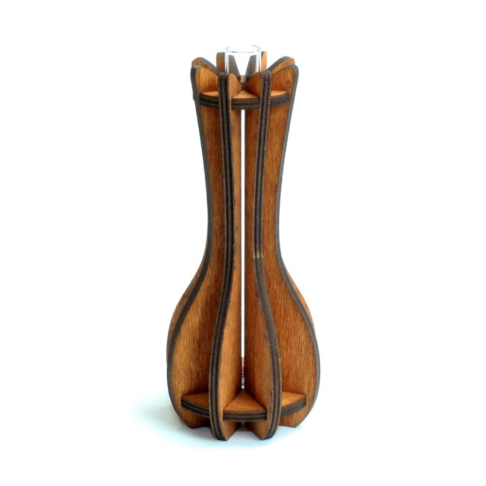 Vase mit Glaseinsatz hellbraun - Nanino Design Onlineshop -