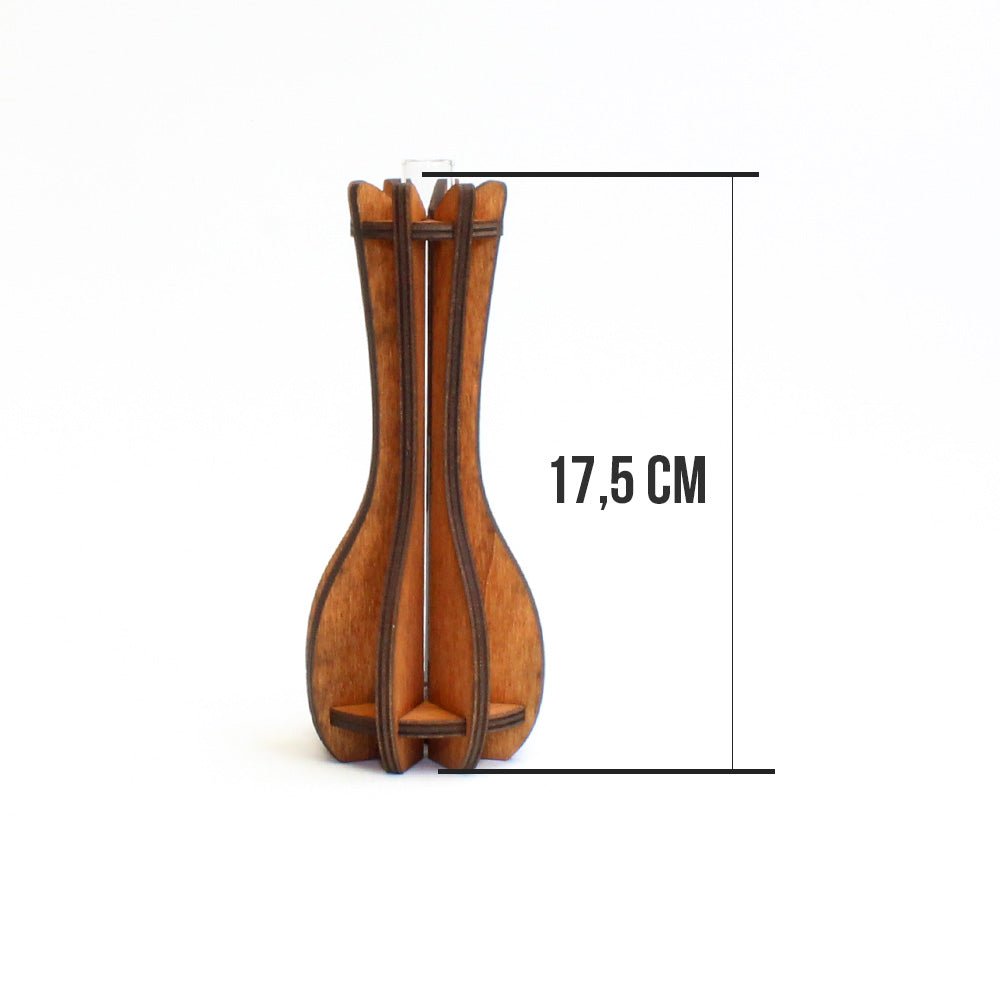 Vase mit Glaseinsatz hellbraun - Nanino Design Onlineshop -