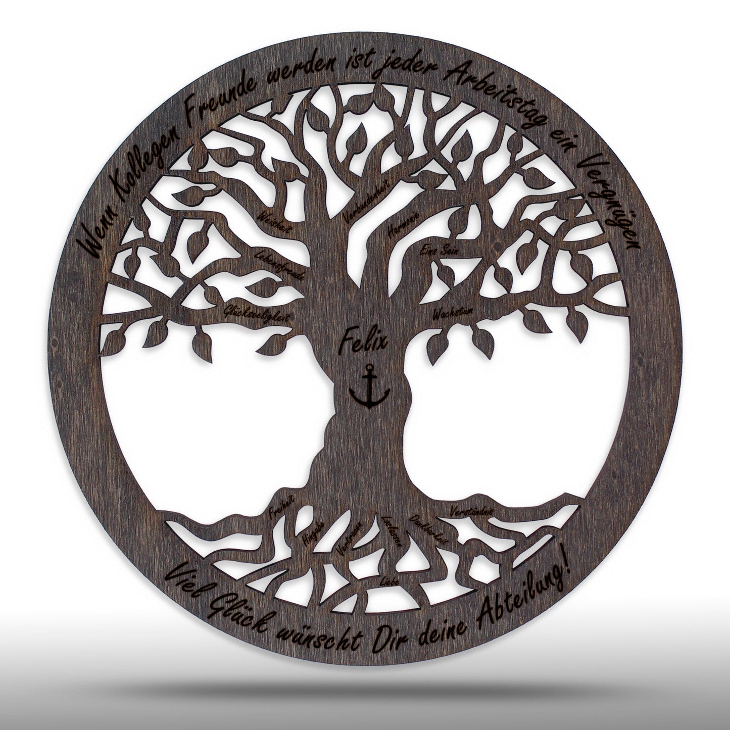 Wandbild Baum des Lebens "Abschied Arbeit", personalisiert - Nanino Design Onlineshop -