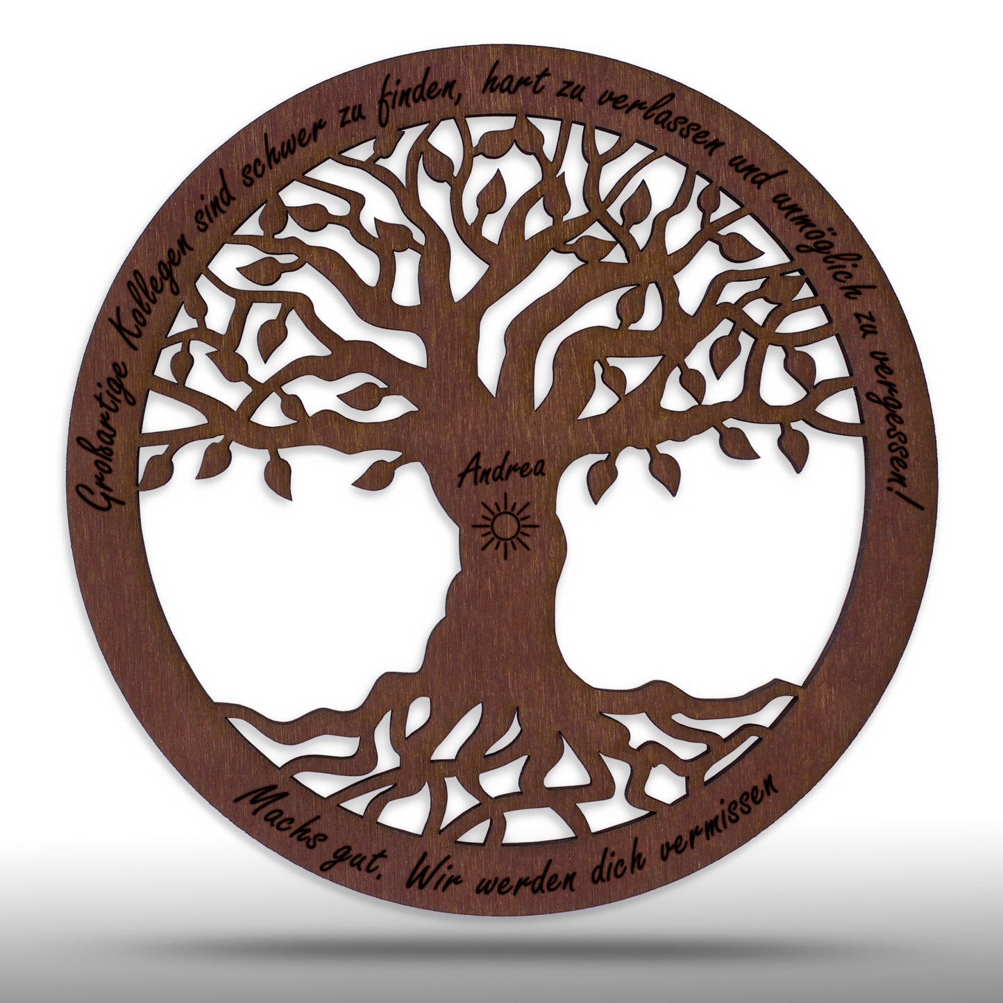 Wandbild Baum des Lebens "Abschied Arbeit", personalisiert - Nanino Design Onlineshop -