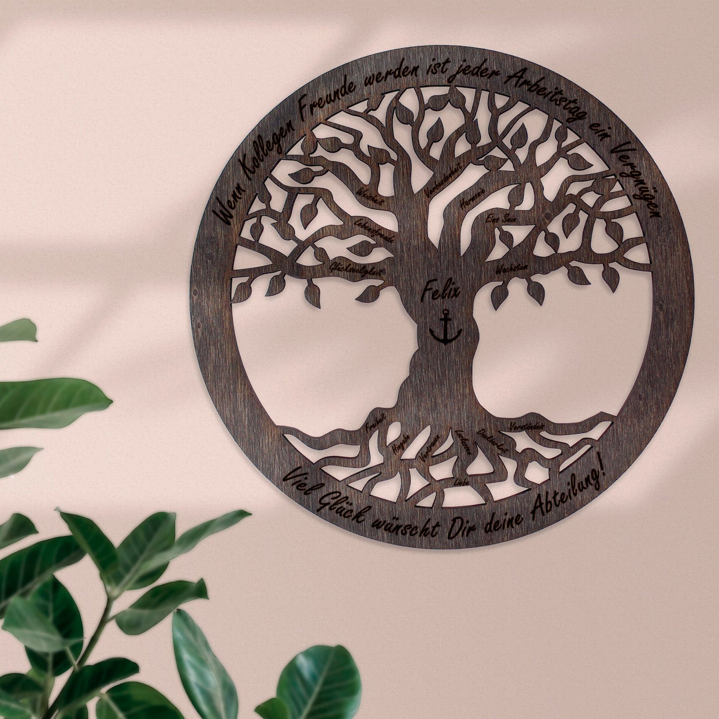 Wandbild Baum des Lebens "Abschied Arbeit", personalisiert - Nanino Design Onlineshop -