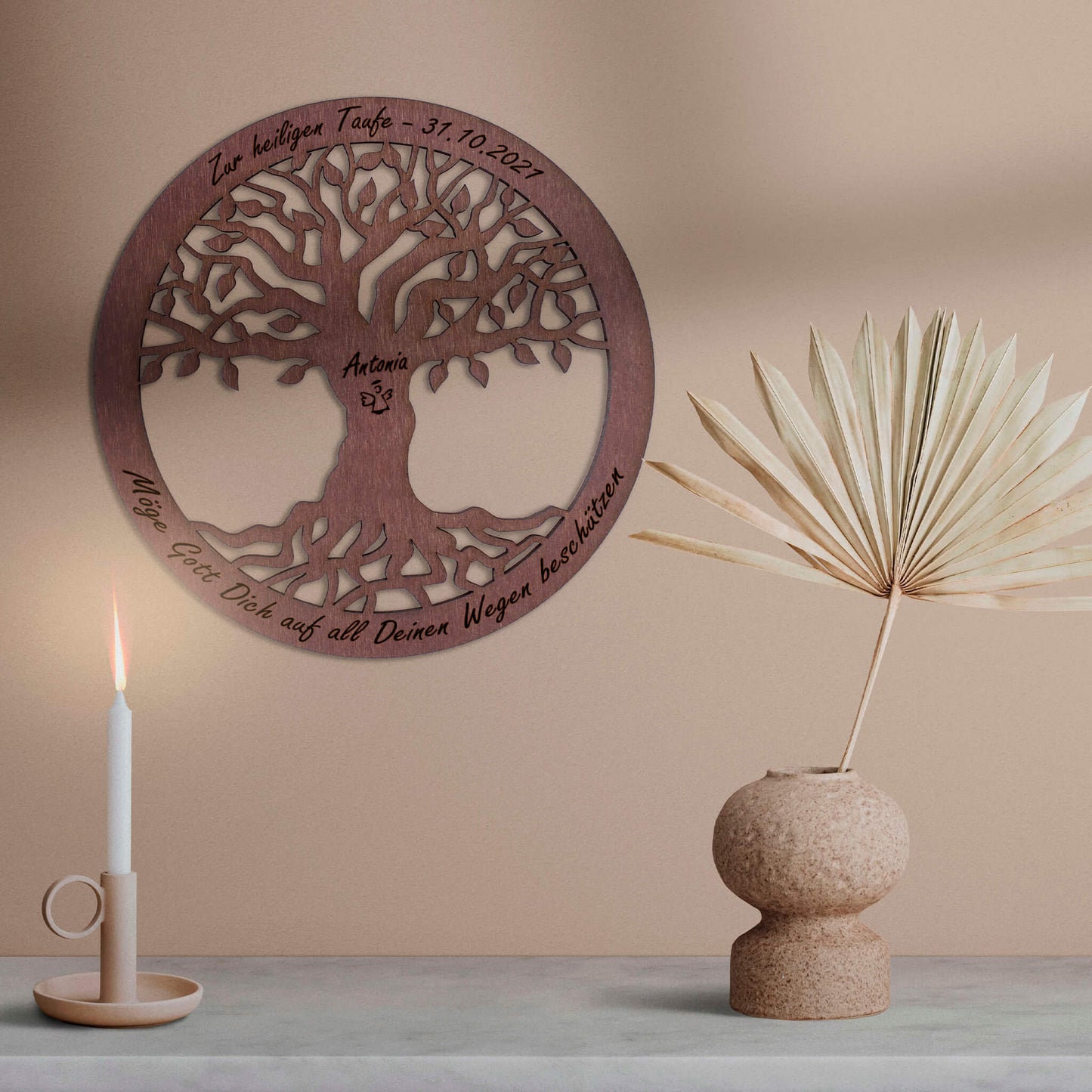 Wandbild Baum des Lebens "Geburt/Taufe", personalisiert - Nanino Design Onlineshop -