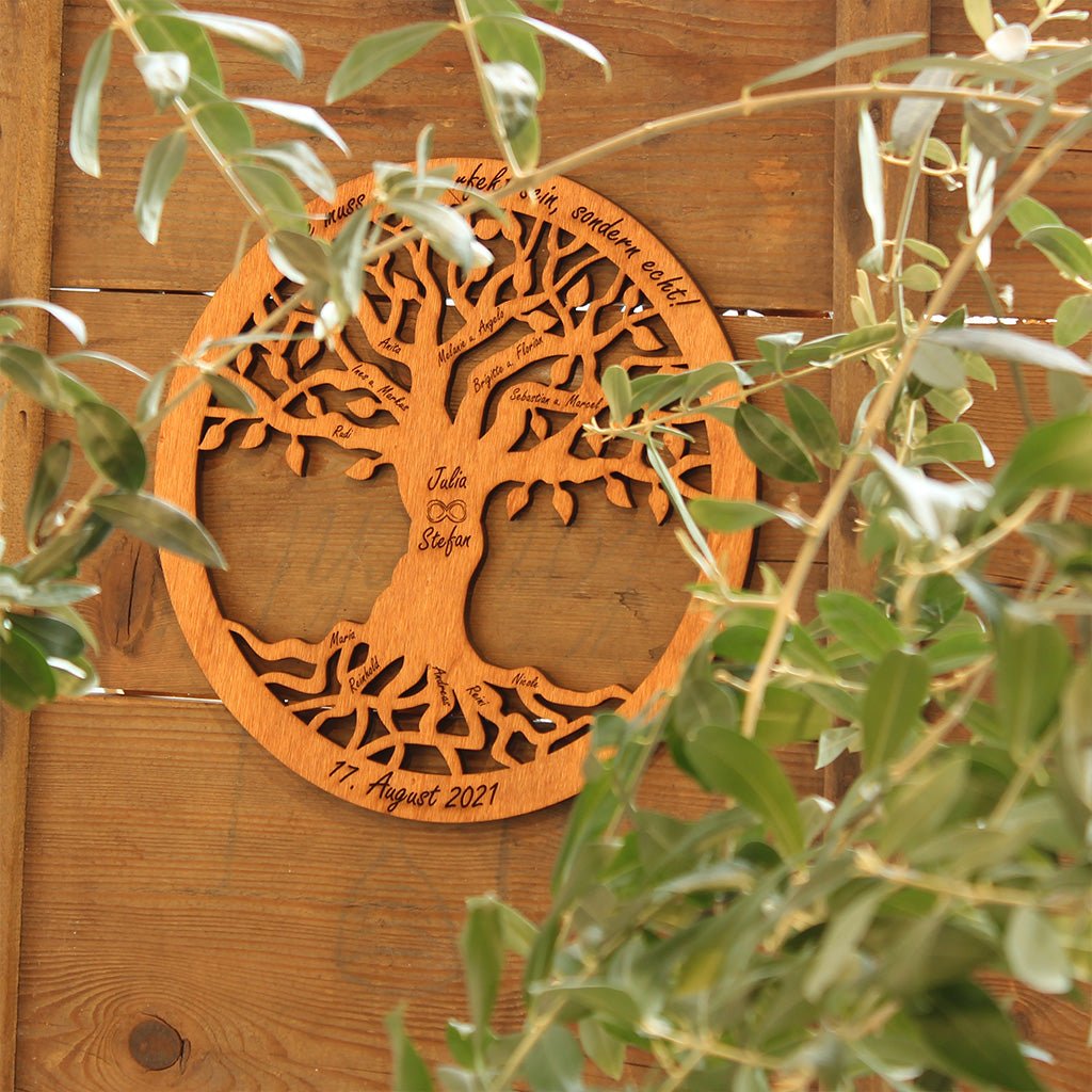 Wandbild Baum des Lebens "Hochzeit / Liebe", personalisiert - Nanino Design Onlineshop -