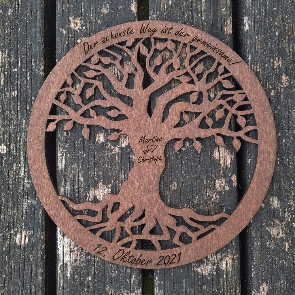 Wandbild Baum des Lebens "Hochzeit / Liebe", personalisiert - Nanino Design Onlineshop -