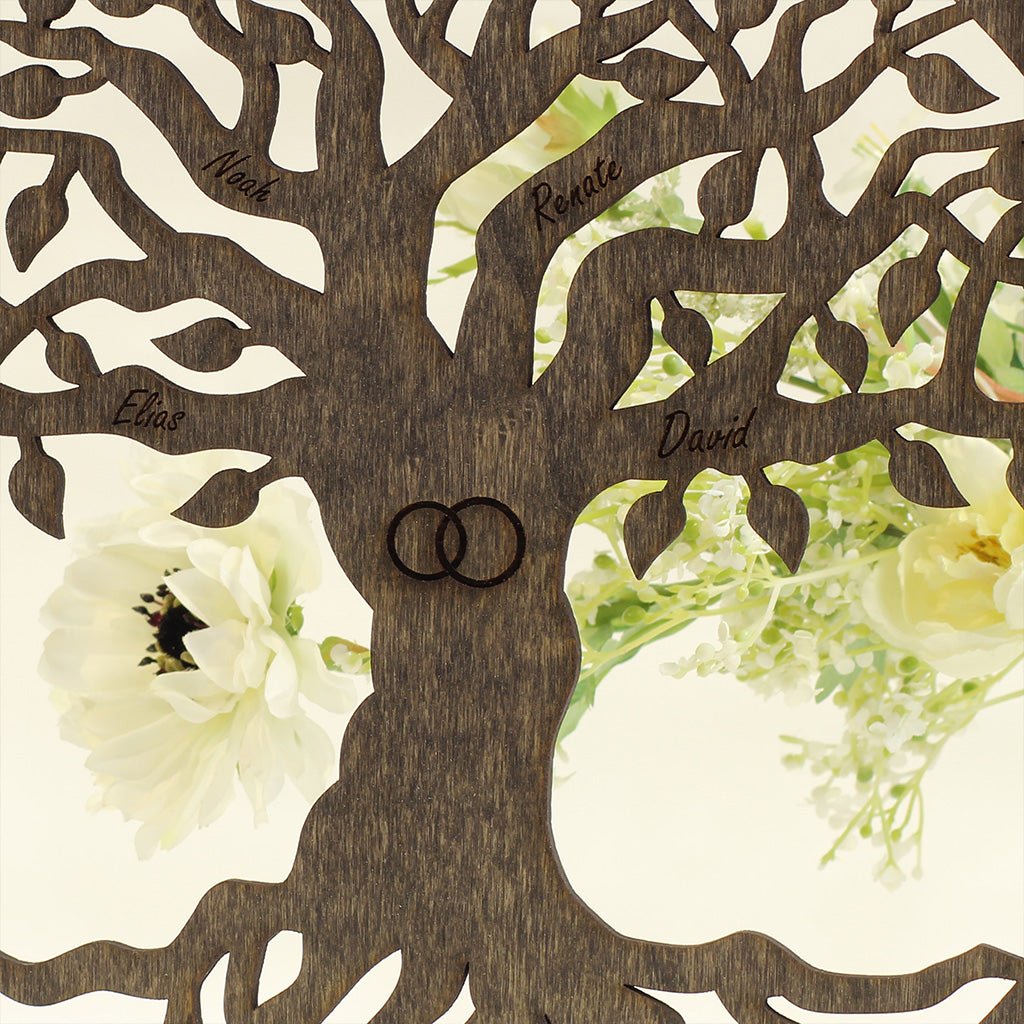Wandbild Baum des Lebens "Hochzeit / Liebe", personalisiert - Nanino Design Onlineshop -
