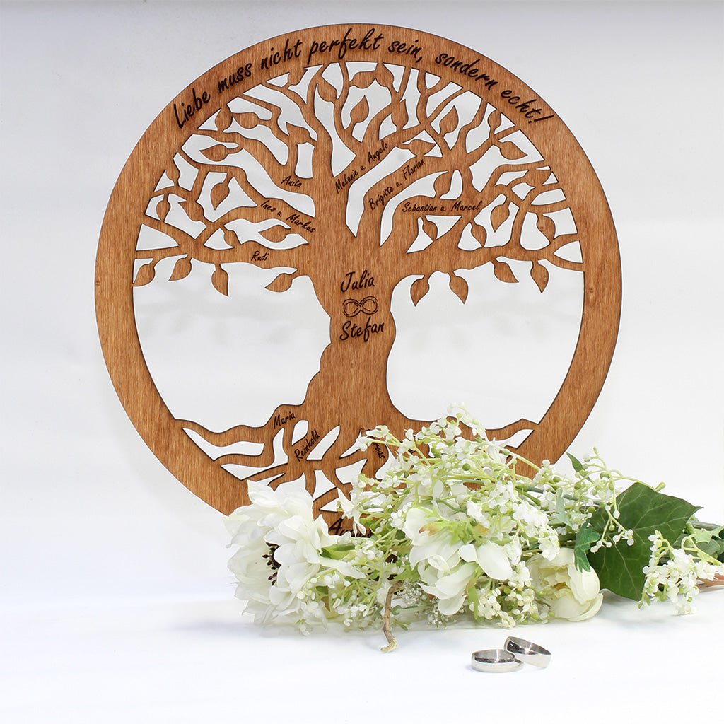 Wandbild Baum des Lebens "Hochzeit / Liebe", personalisiert - Nanino Design Onlineshop -
