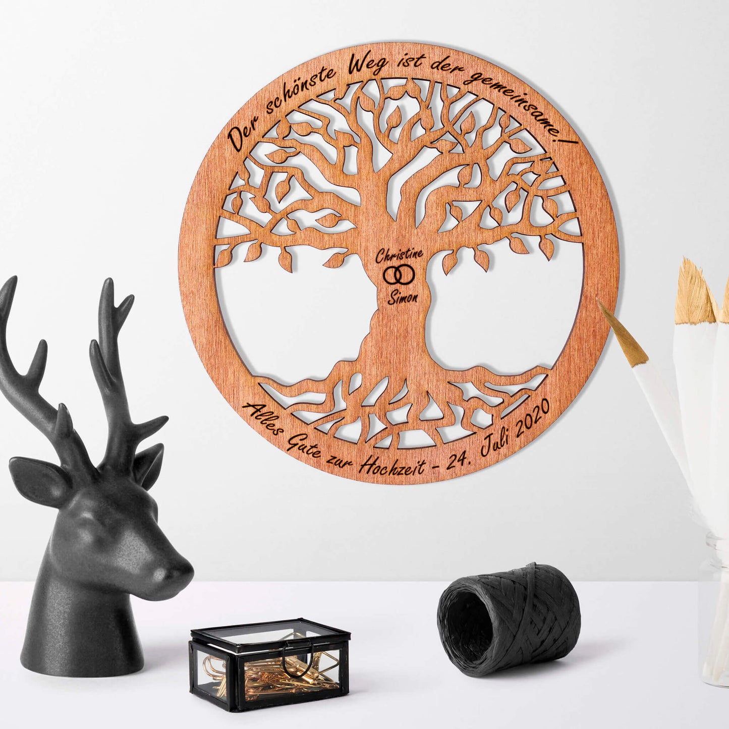 Wandbild Baum des Lebens "Hochzeit / Liebe", personalisiert - Nanino Design Onlineshop -