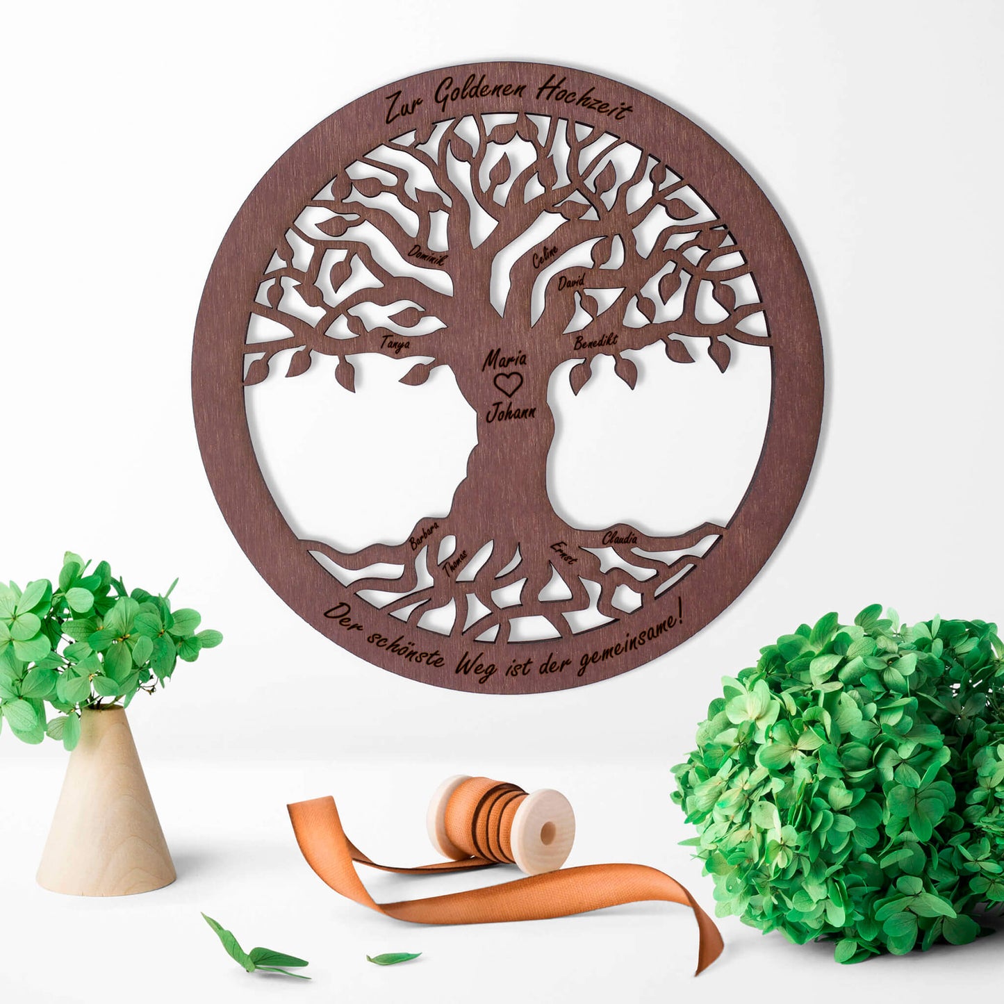 Wandbild Baum des Lebens "Hochzeit / Liebe", personalisiert - Nanino Design Onlineshop -