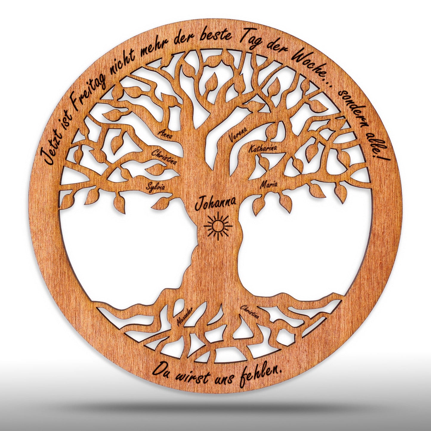 Wandbild Baum des Lebens "Pension/Ruhestand/Rente", personalisiert - Nanino Design Onlineshop -