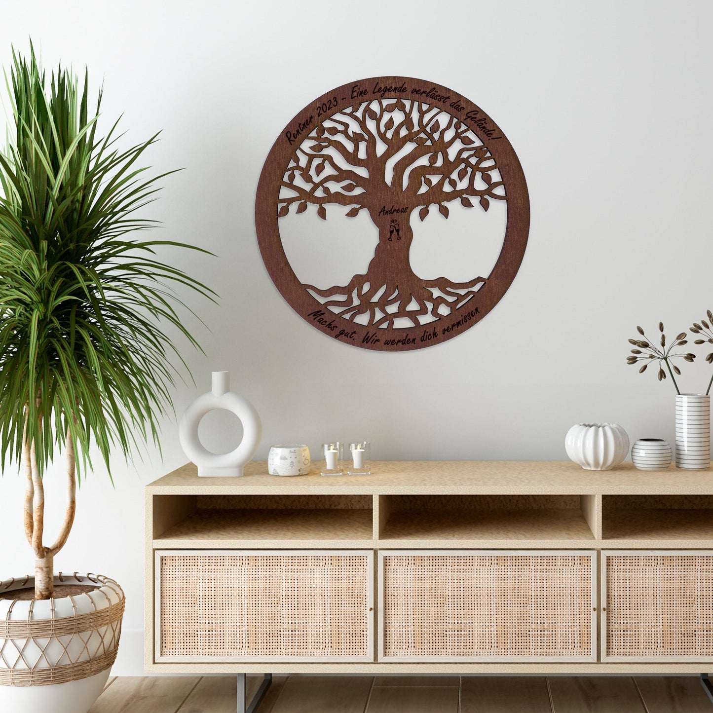 Wandbild Baum des Lebens "Pension/Ruhestand/Rente", personalisiert - Nanino Design Onlineshop -