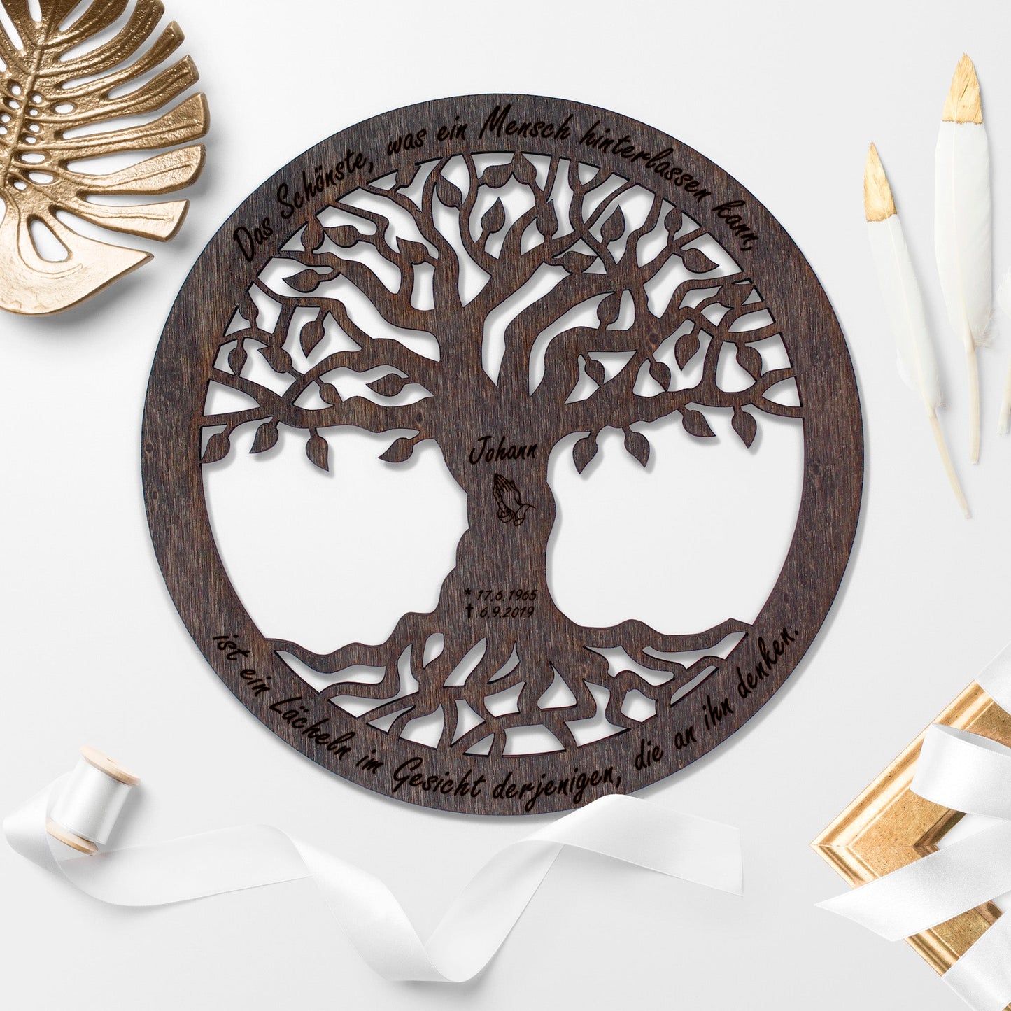 Wandbild Baum des Lebens "Trauer", personalisiert - Nanino Design Onlineshop -