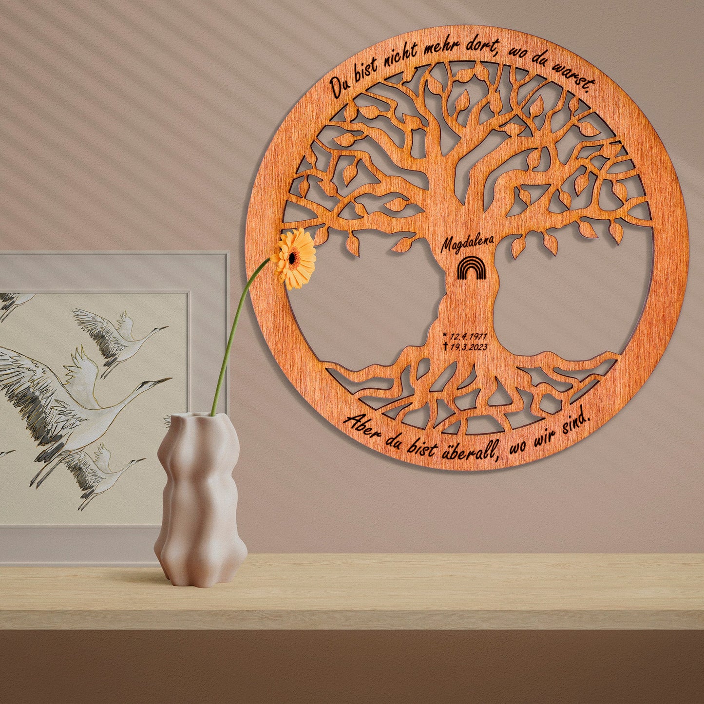 Wandbild Baum des Lebens "Trauer", personalisiert - Nanino Design Onlineshop -