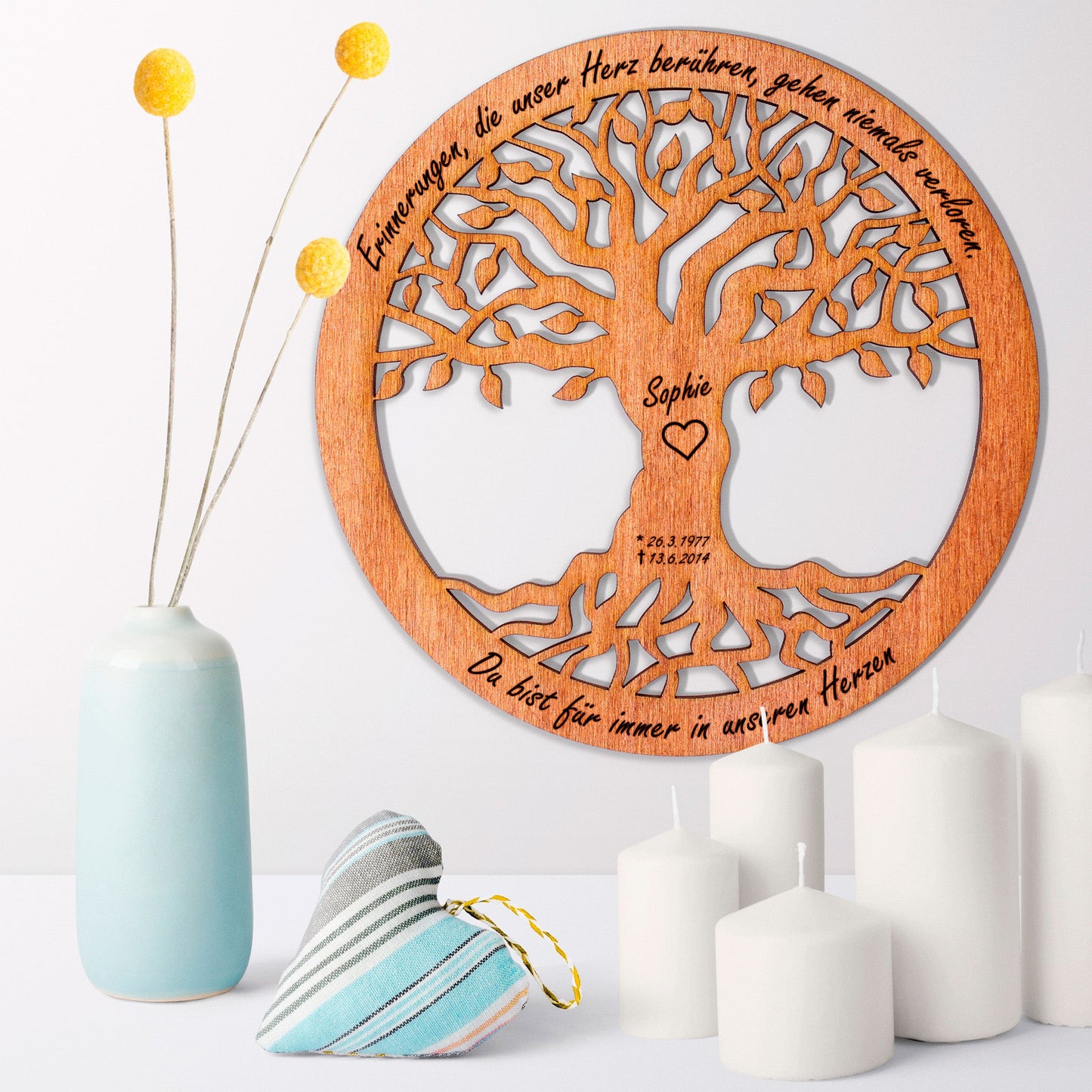 Wandbild Baum des Lebens "Trauer", personalisiert - Nanino Design Onlineshop -